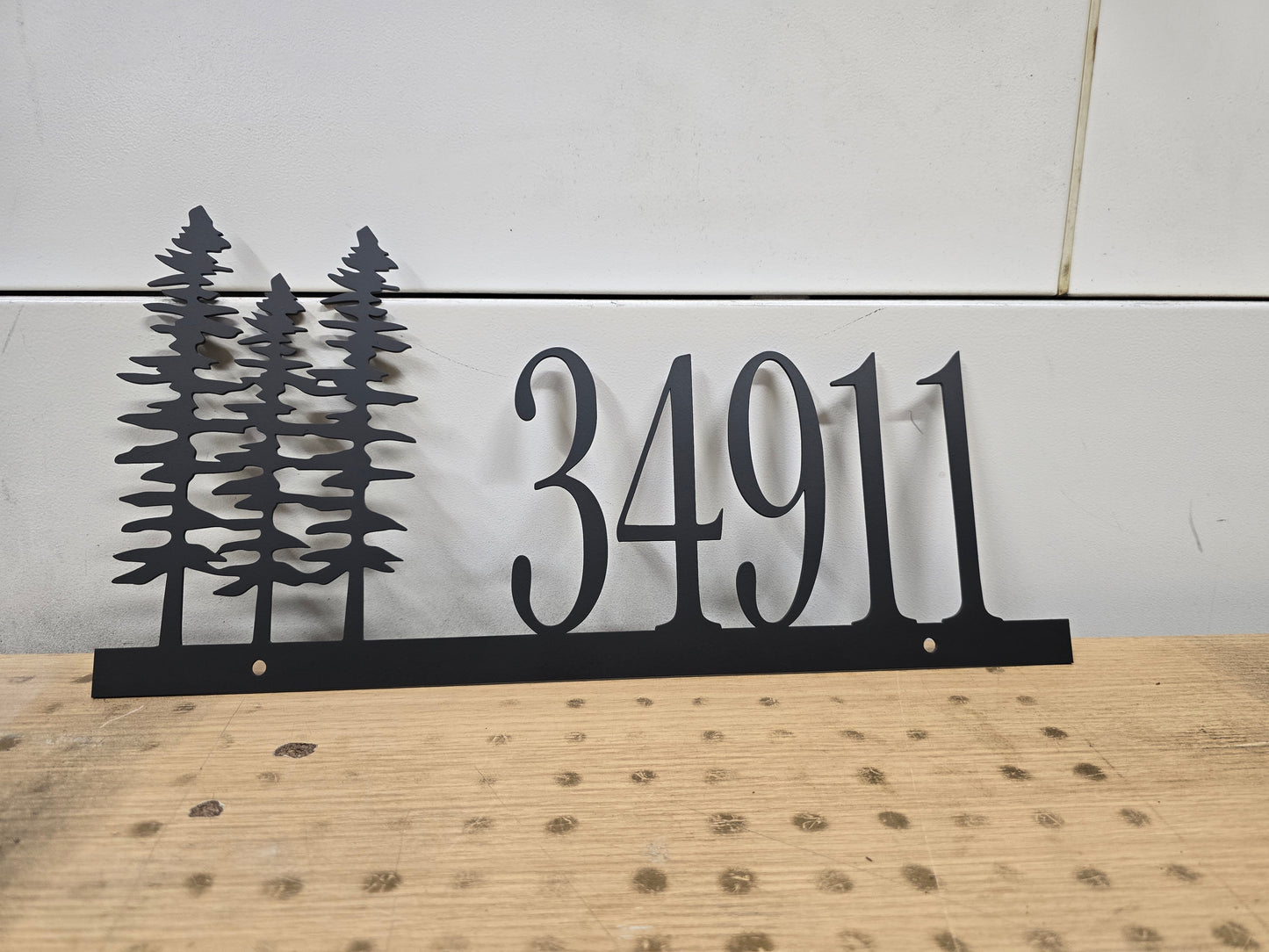 Custom Metal Address Sign - Modern Forest Design