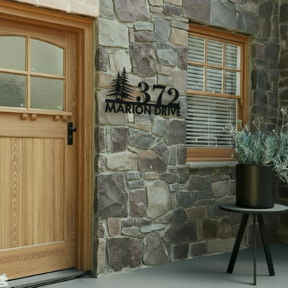 Custom Metal Address Sign | Modern House Numbers